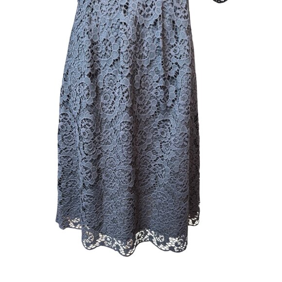 2/$30 Madewell Navy Lace Dress Size 4 Silk Trim & Polyester Lining - Picture 7 of 15